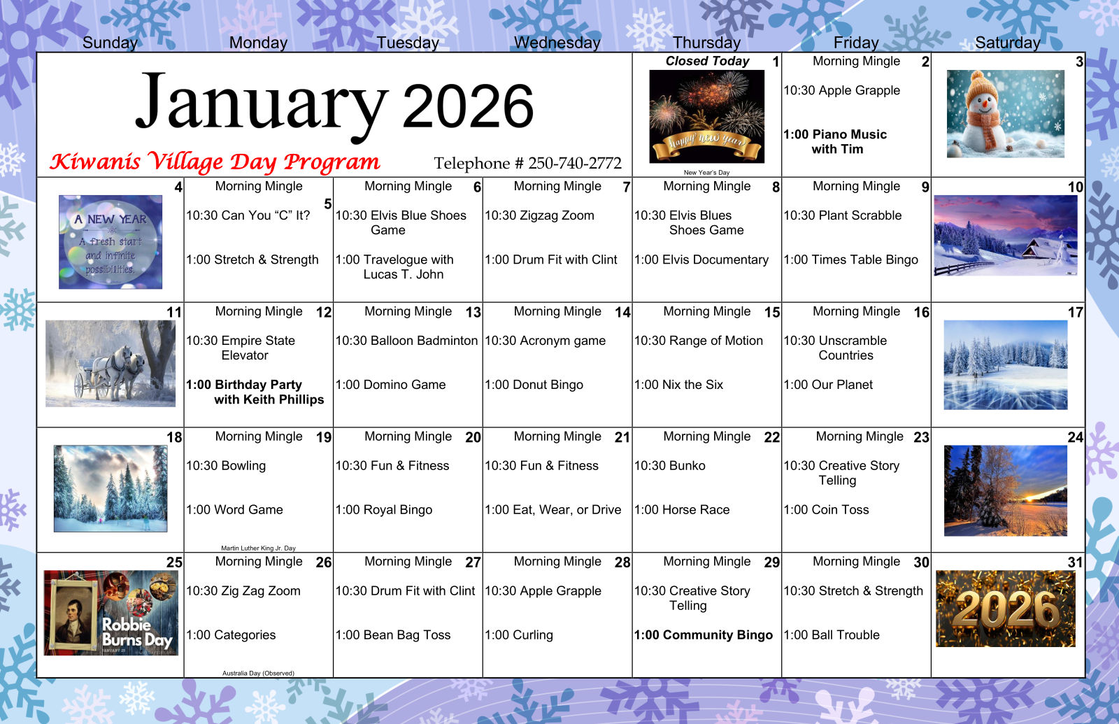 January 2026 - ADP Recreation Calendar