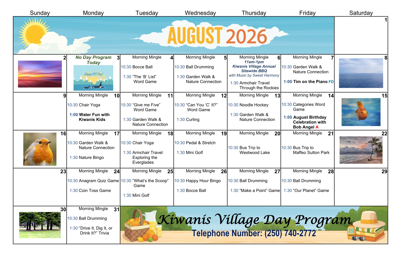 August 2026 - ADP Recreation Calendar