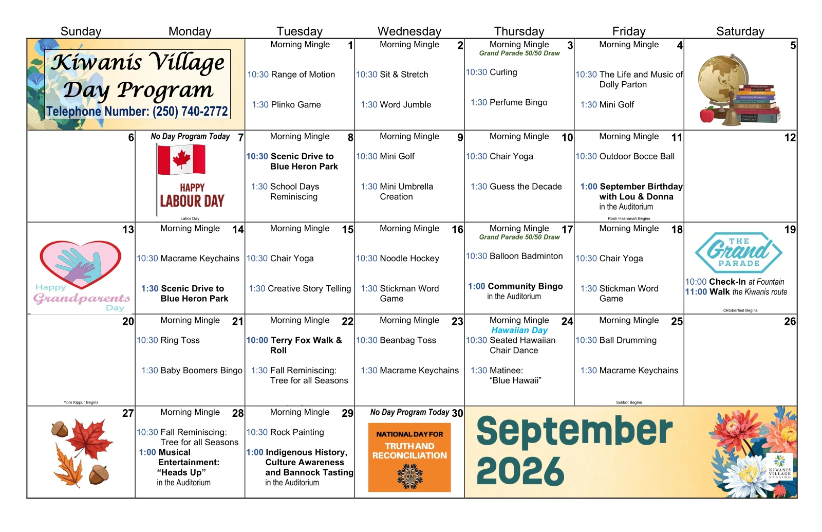 September 2026 - ADP Recreation Calendar - clients
