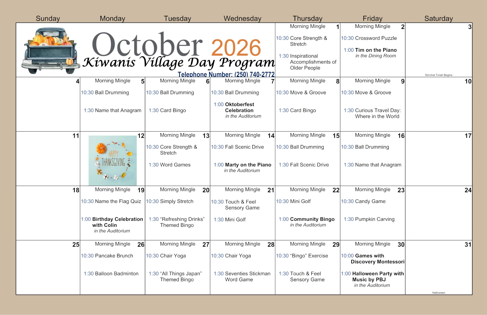 CLIENT October 2026 - ADP Recreation Calendar