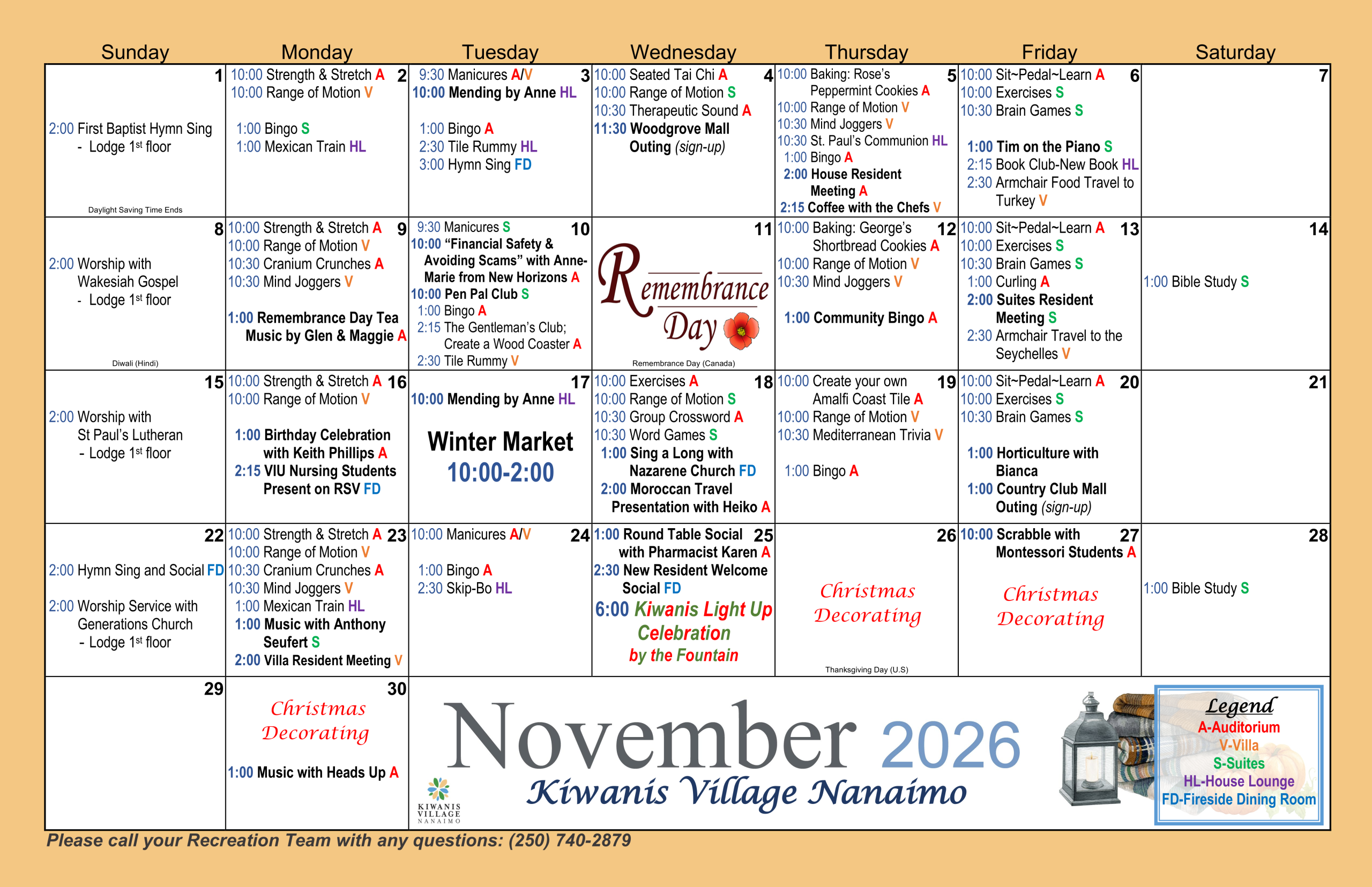 RESIDENT November 2026 - Housing Recreation Calendar